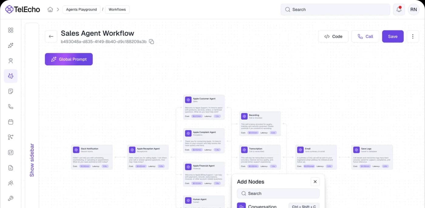 TelEcho - AI Conversational Platform